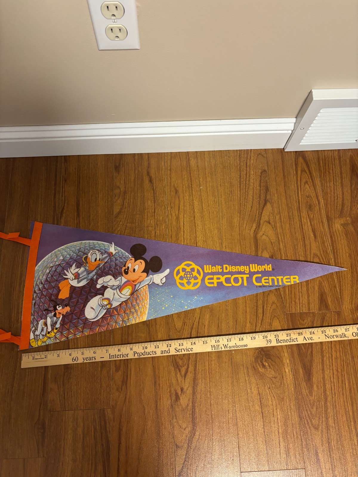 Vintage Walt Disney World Epcot Center Pennant
