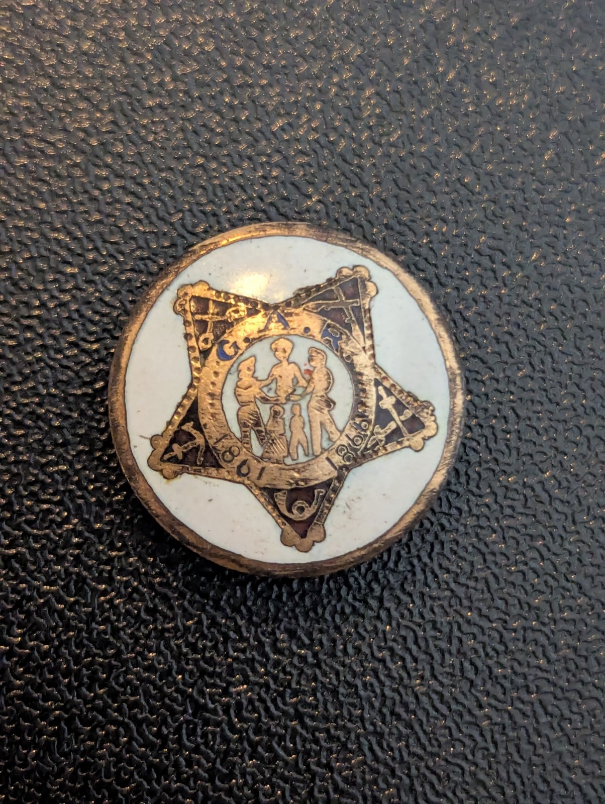 RARE Antique Grand Army Of The Republic (GAR) Civil War Veteran Enamel Pin