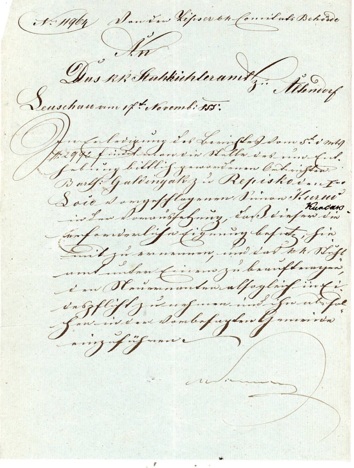 1855 Imperial Austrian Sanitary Authority Document Dr Franz Wallner Birth signed
