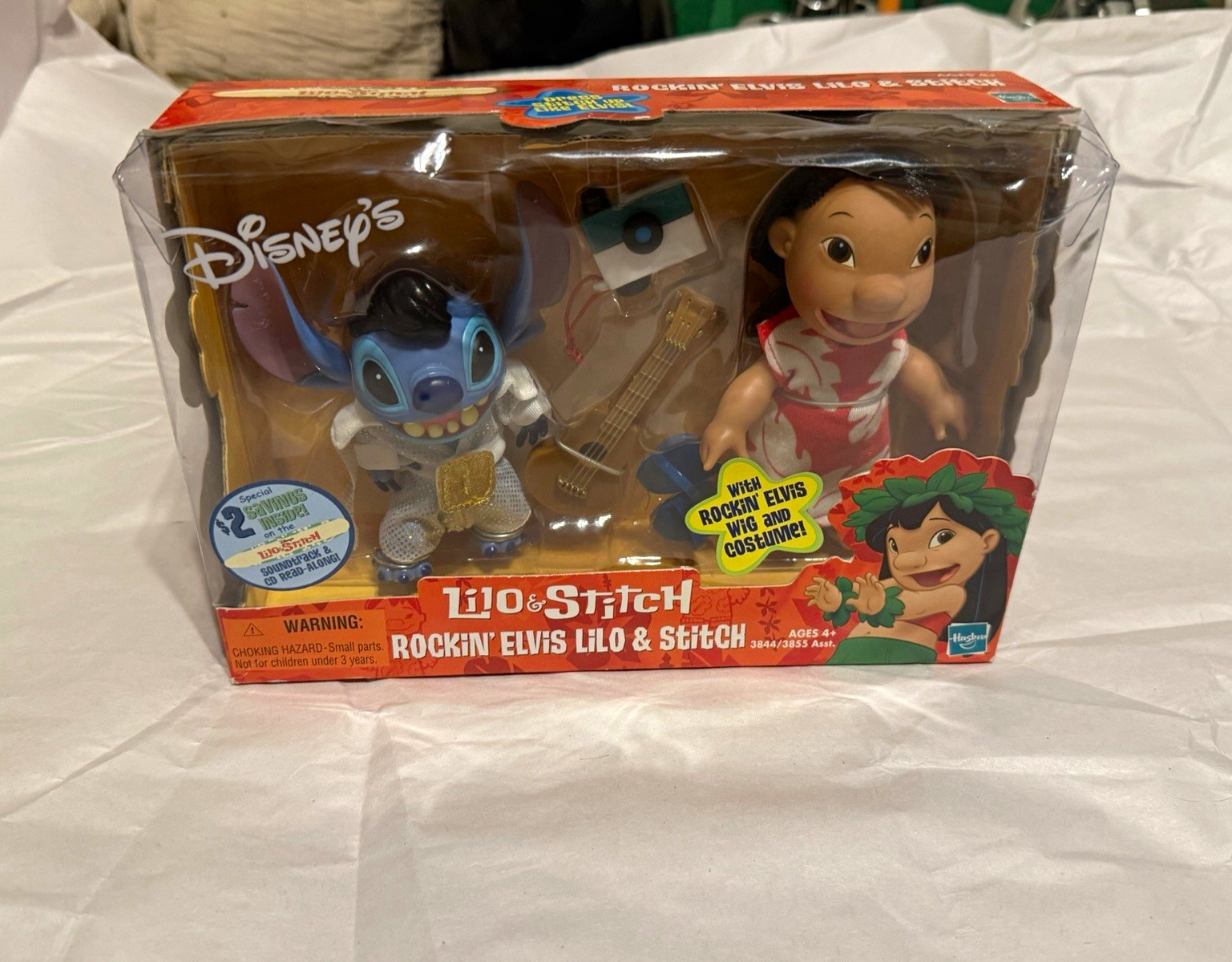 Vintage 2002 Hasbro Disney Rockin\' Elvis Lilo & Stitch Figure Set NIB Clean Box