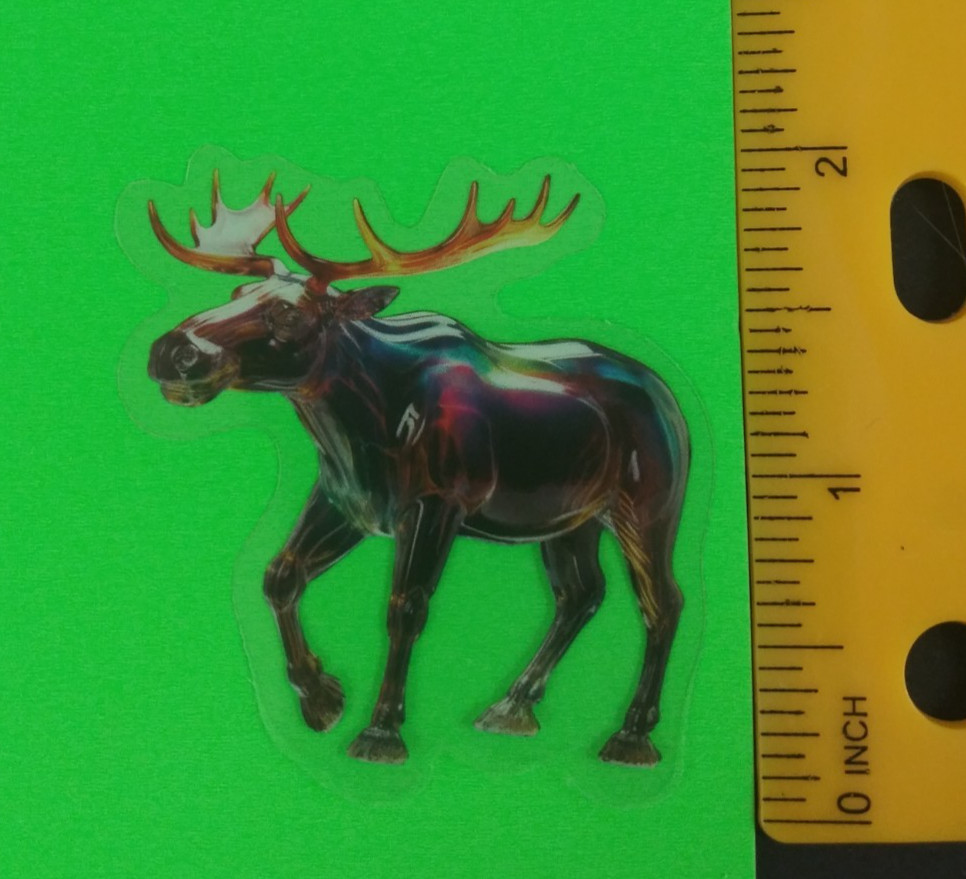Beautiful Moose Colorful Animal Transparent Sticker (AO)