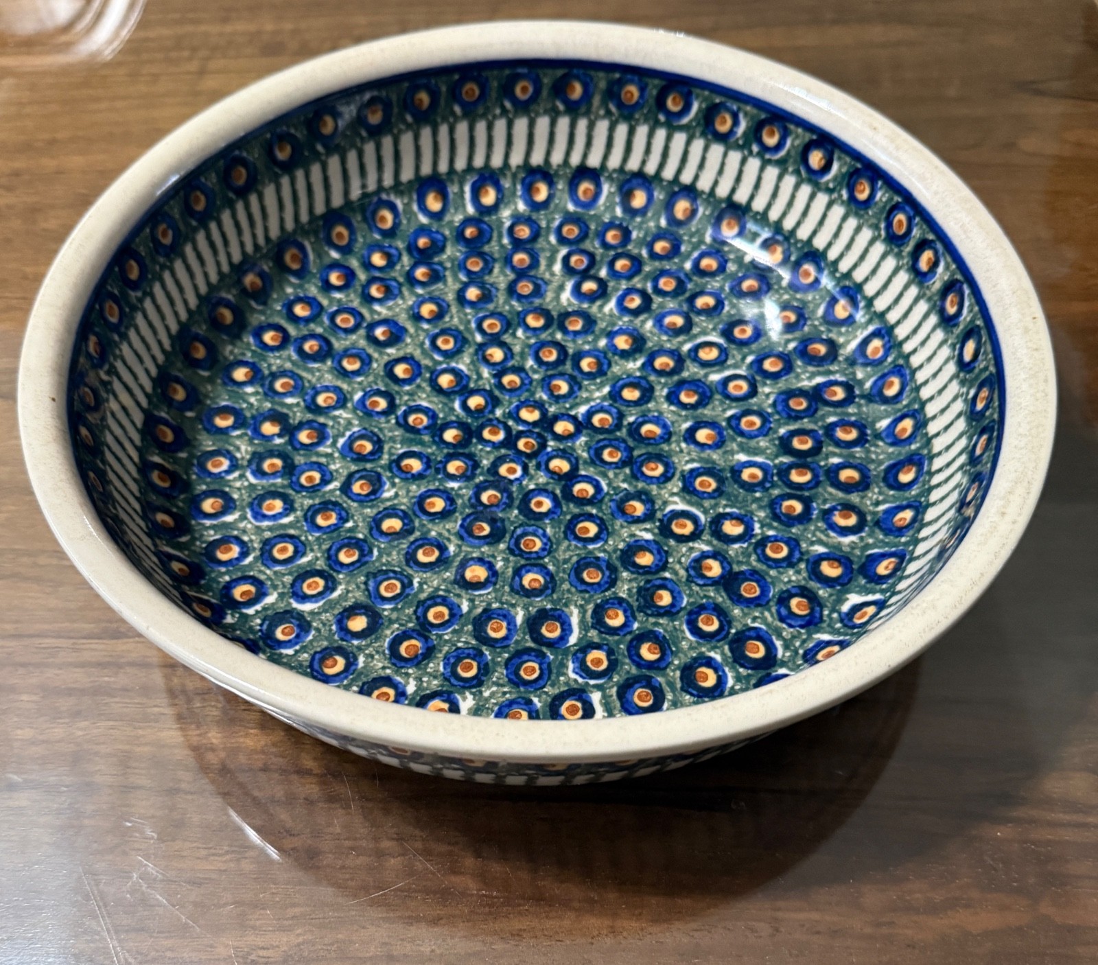 Hand Made Polish Pottery Quiche Pie Dish 9.5