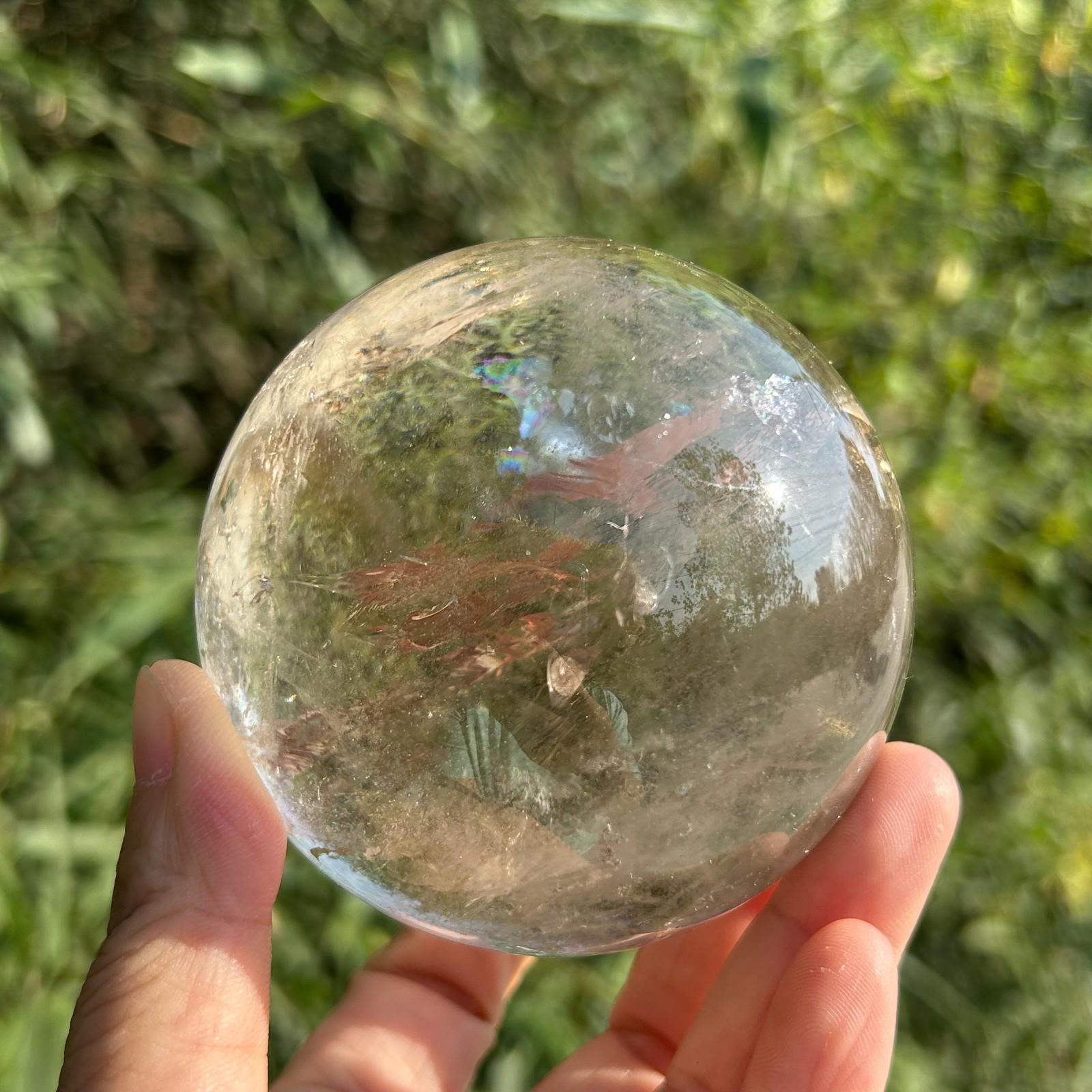 1.55LB Natural Smoky Quartz Crystal Sphere Magic Ball Healing D2232