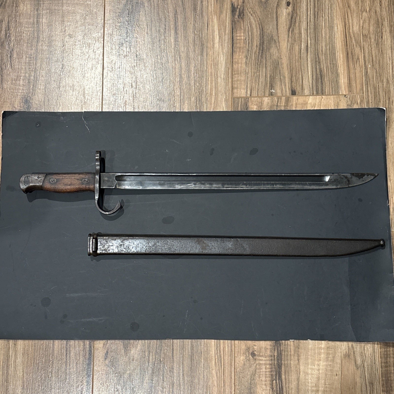 WWII Japanese Type 30 Bayonet Kokura Arsenal Hooked Quillon Arisaka Scabbard