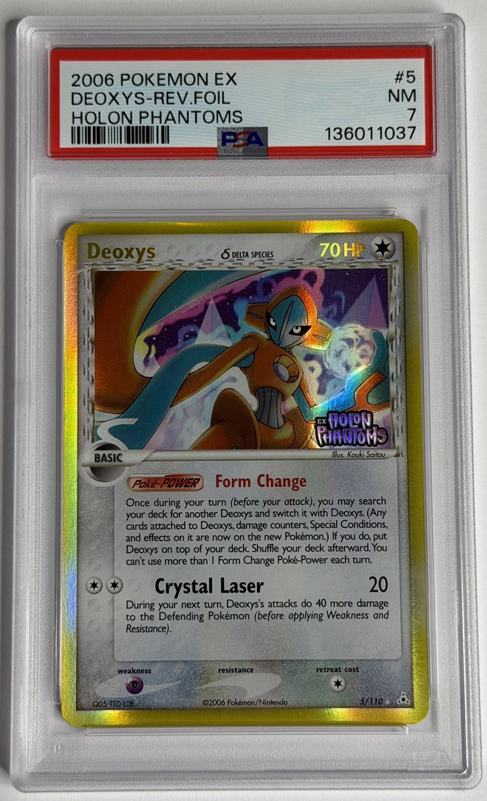 Pokémon 2006 EX Holon Phantoms Deoxys Reverse Foil #5 PSA 7 **NEW CERT POP 66**