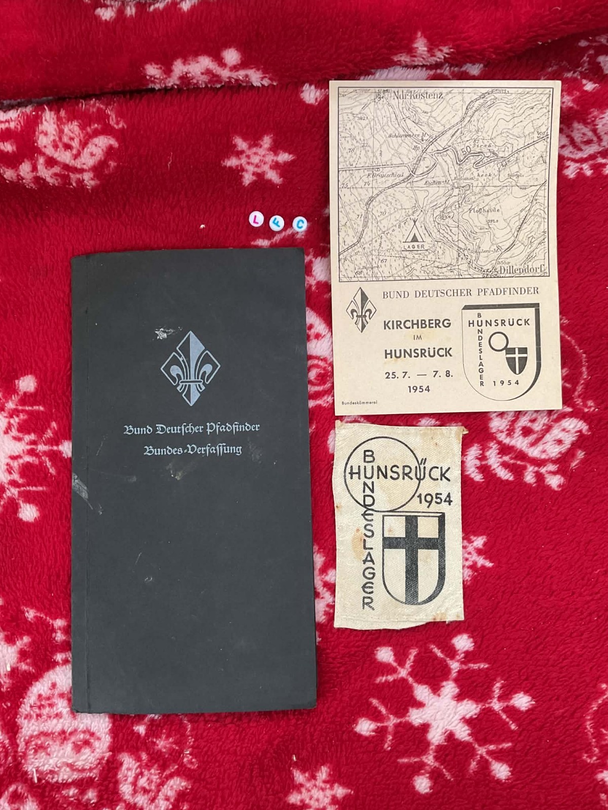 Joblot Of Rare GERMAN BOY SCOUTS BUNDESLAGER BOOKS , PATCH AND MAP 1954
