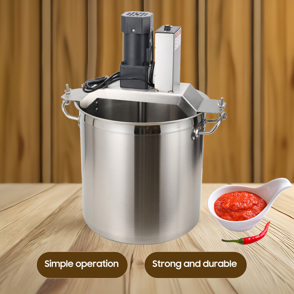 40L Automatic Food Mixer Hot Pot Bottom Soup Sauce Stirrer Frying Machine US
