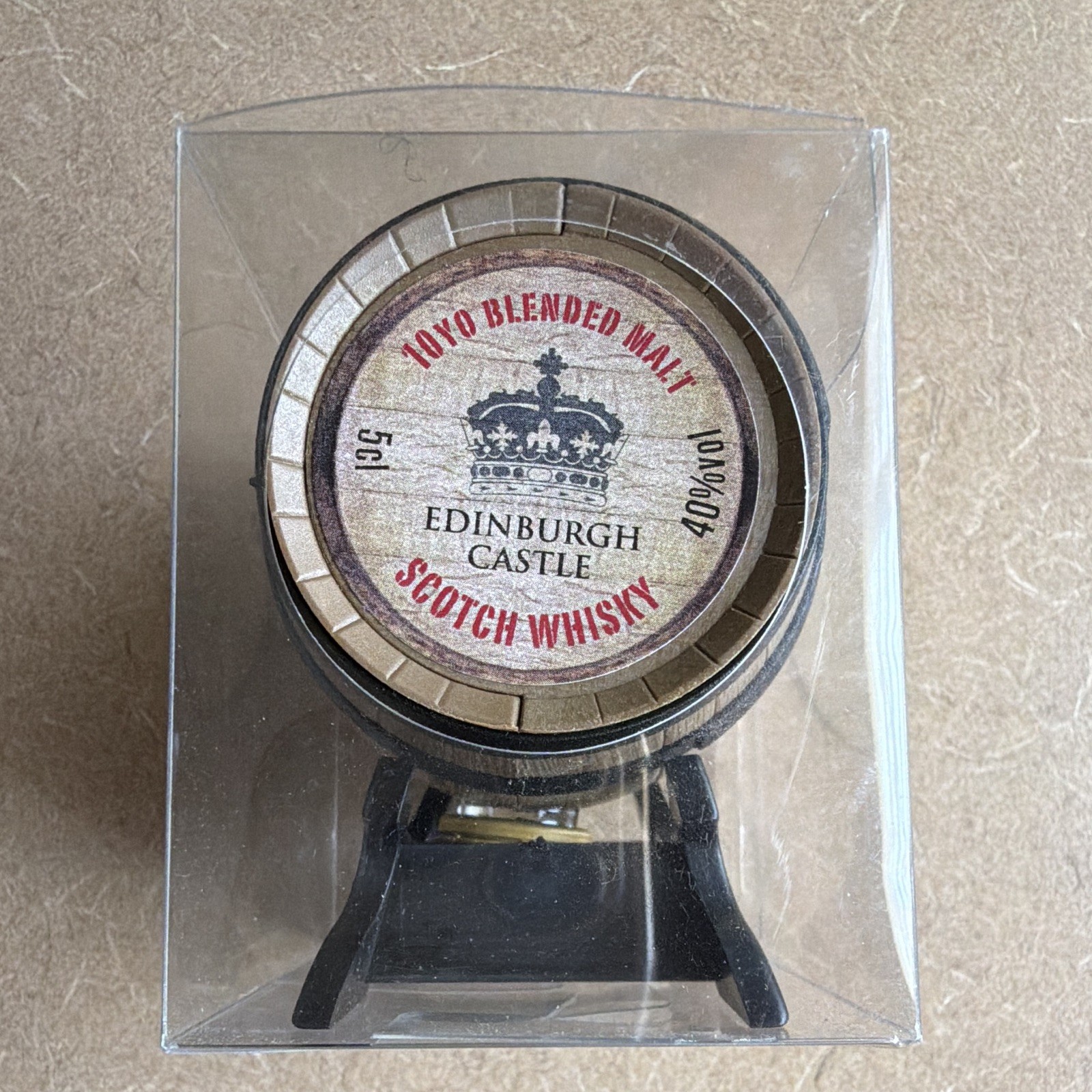 Vintage Edinburgh Castle 10 Year Old Blended Malt Scotch Whisky Barrel Miniature