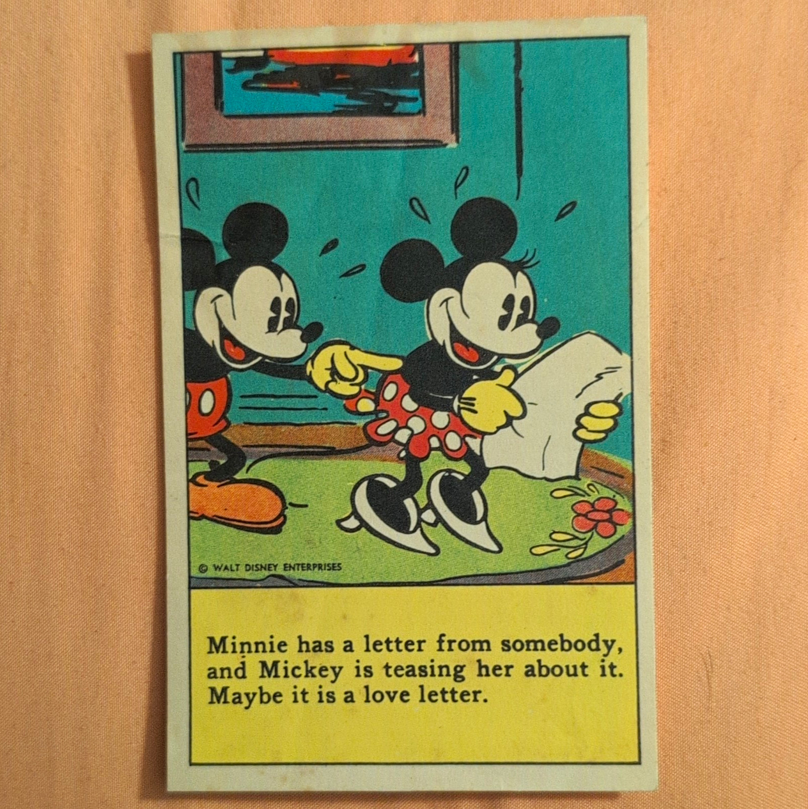 1935 Walt Disney Enterprises Mickey & Minnie Mouse Bell Bread Promotional Card