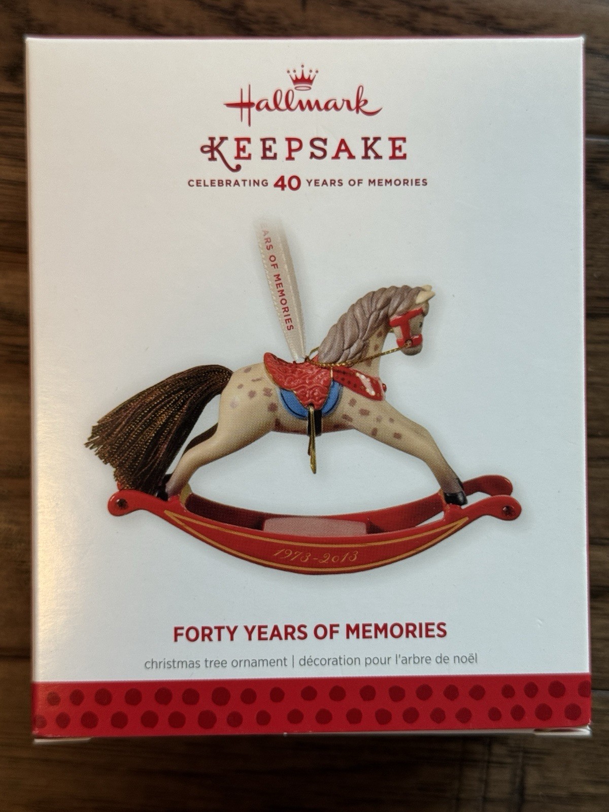 HALLMARK 2013 FORTY YEARS OF MEMORIES ROCKING HORSE ORNAMENT