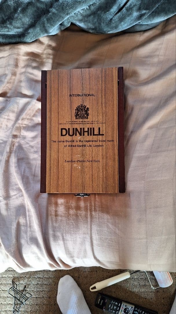 Dunhill Wooden Gift Box Mirror Large Heavy Used
