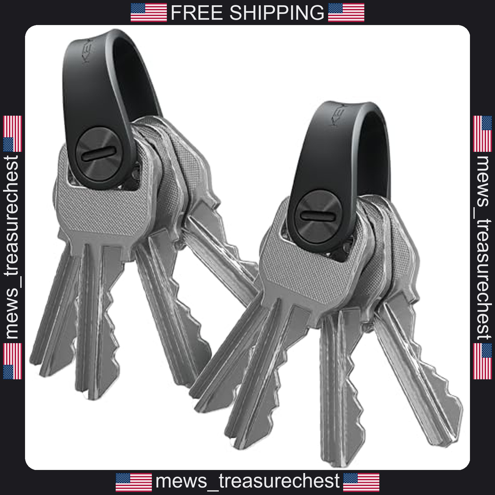 KeySmart Mini Key Organizer Compact Keychain with Carabiner