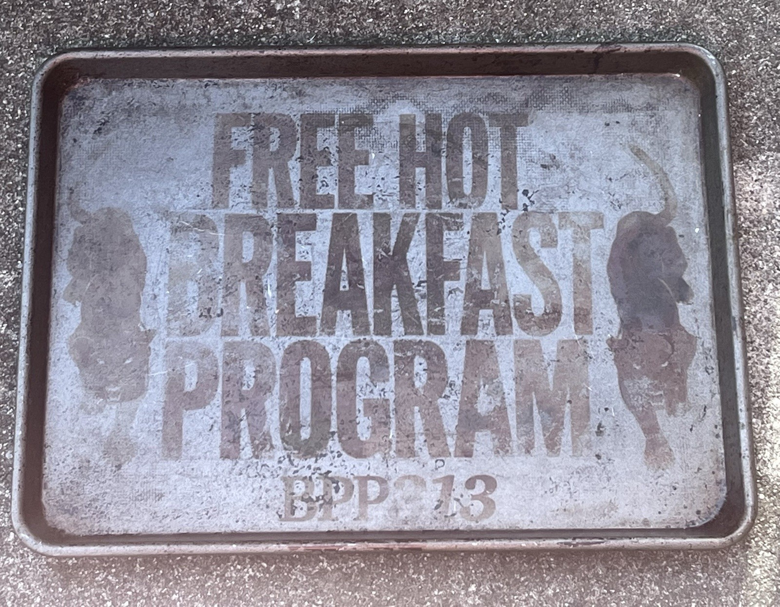 Vtg Black Panther Party FREE BREAKFAST PROGRAM 18” Cafeteria Baking Pan Detroit
