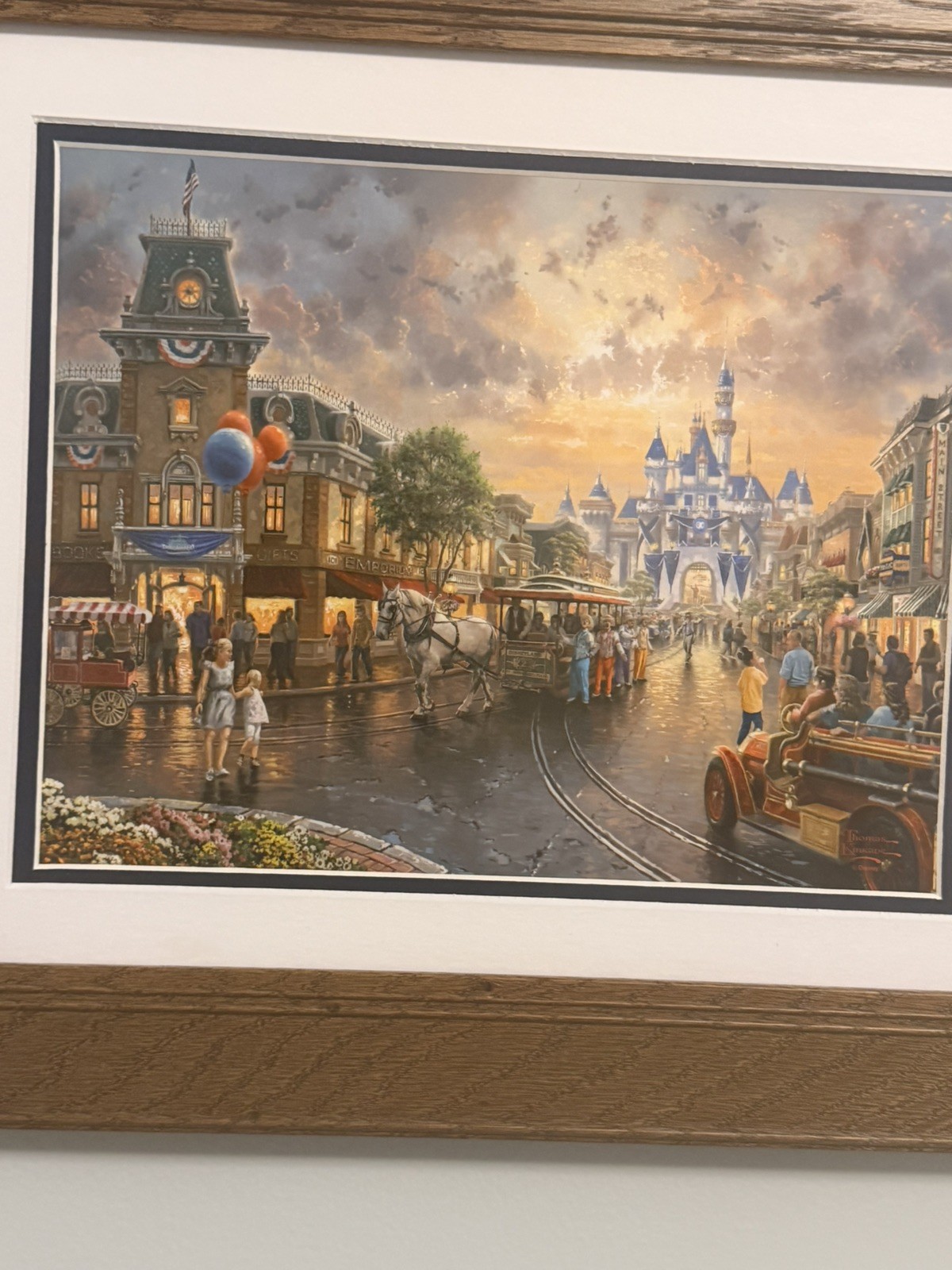 Disney DISNEYLAND 60th Diamond Celebration LE Kinkade Matted Lithograph Print
