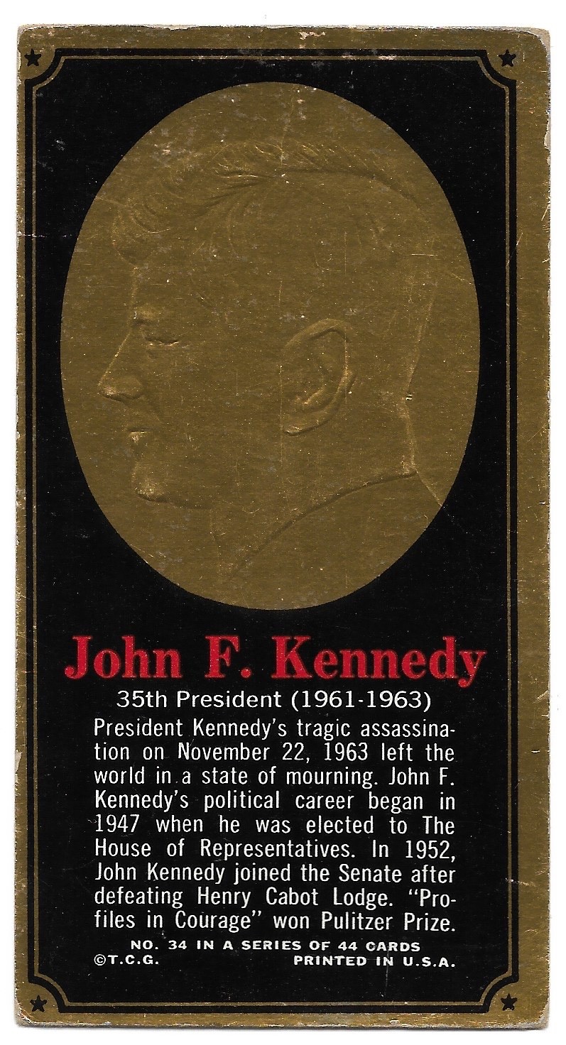 1965 Topps Presidents and Famous Americans JOHN F  KENNEDY #34 - No creases