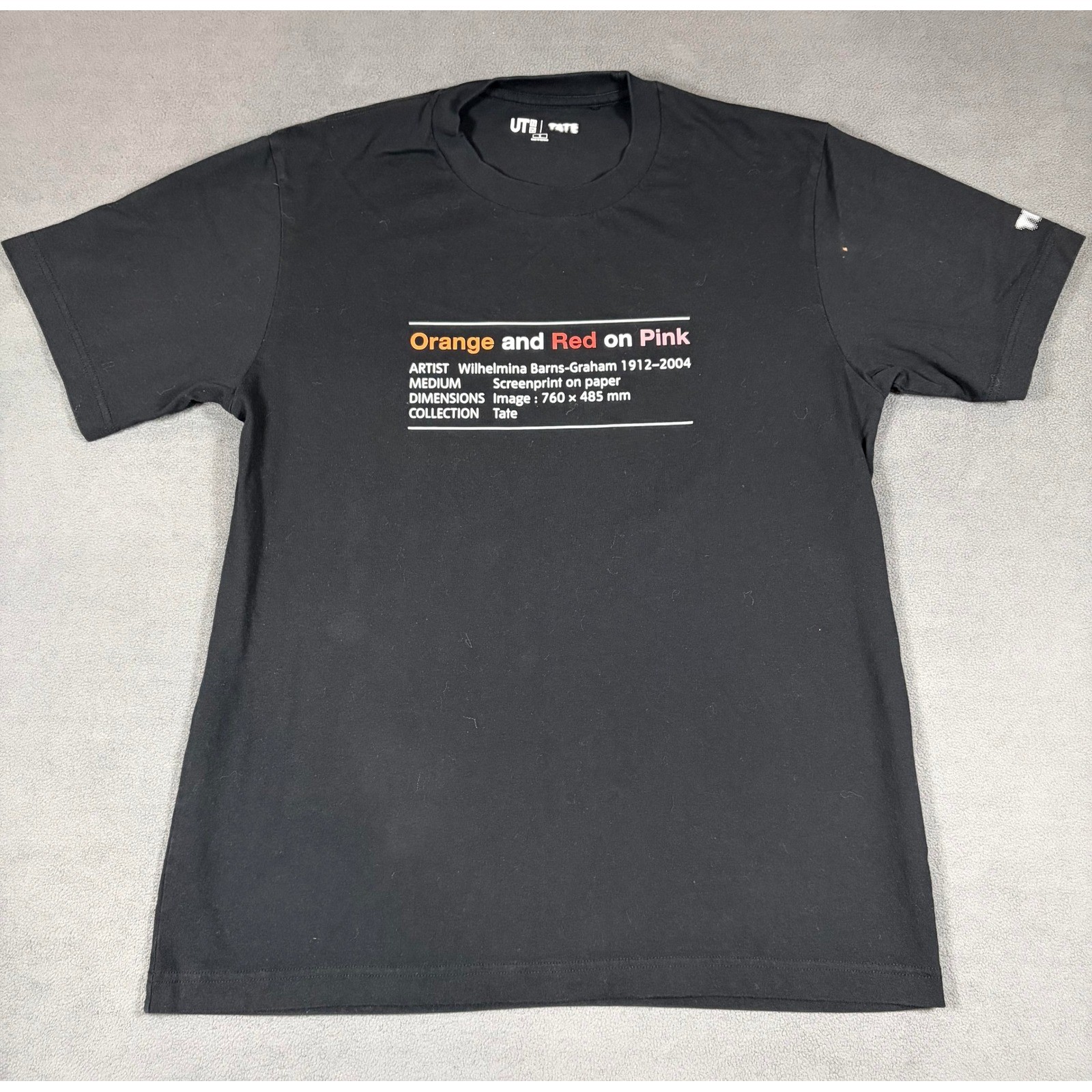 Uniqlo UT Tate Artist Series T-Shirt Mens Small Black Wilhelmina Barns-Graham