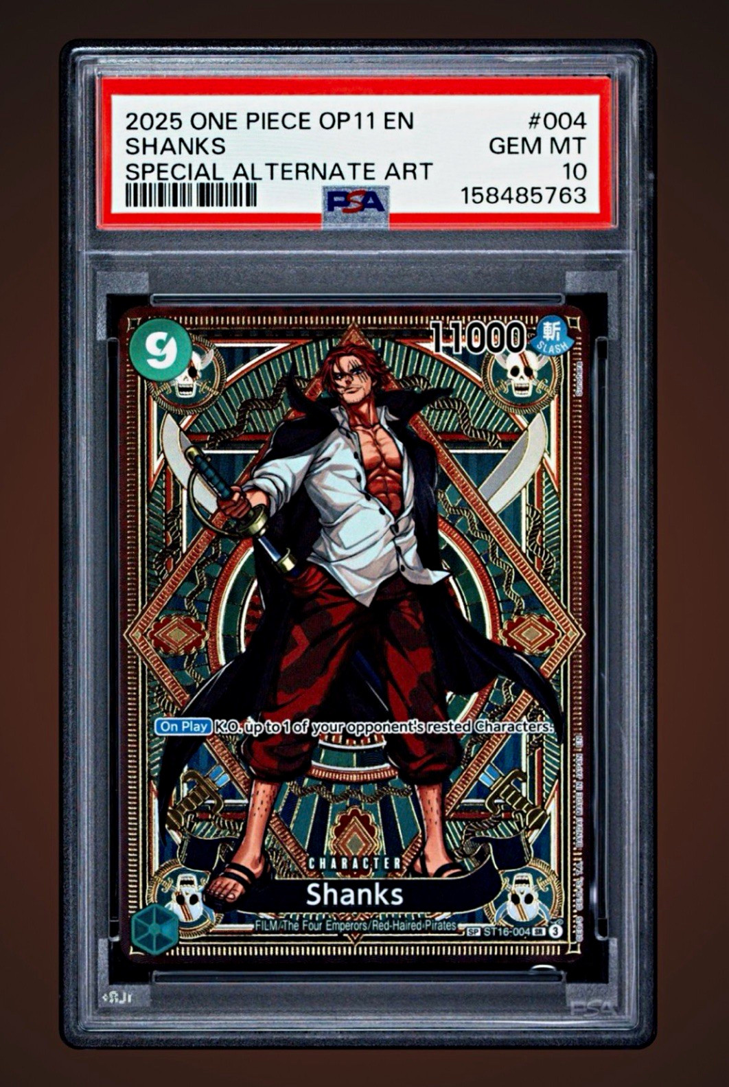 One Piece OP11 EN Shanks Special Alternate Art #004 2025 PSA 10 English