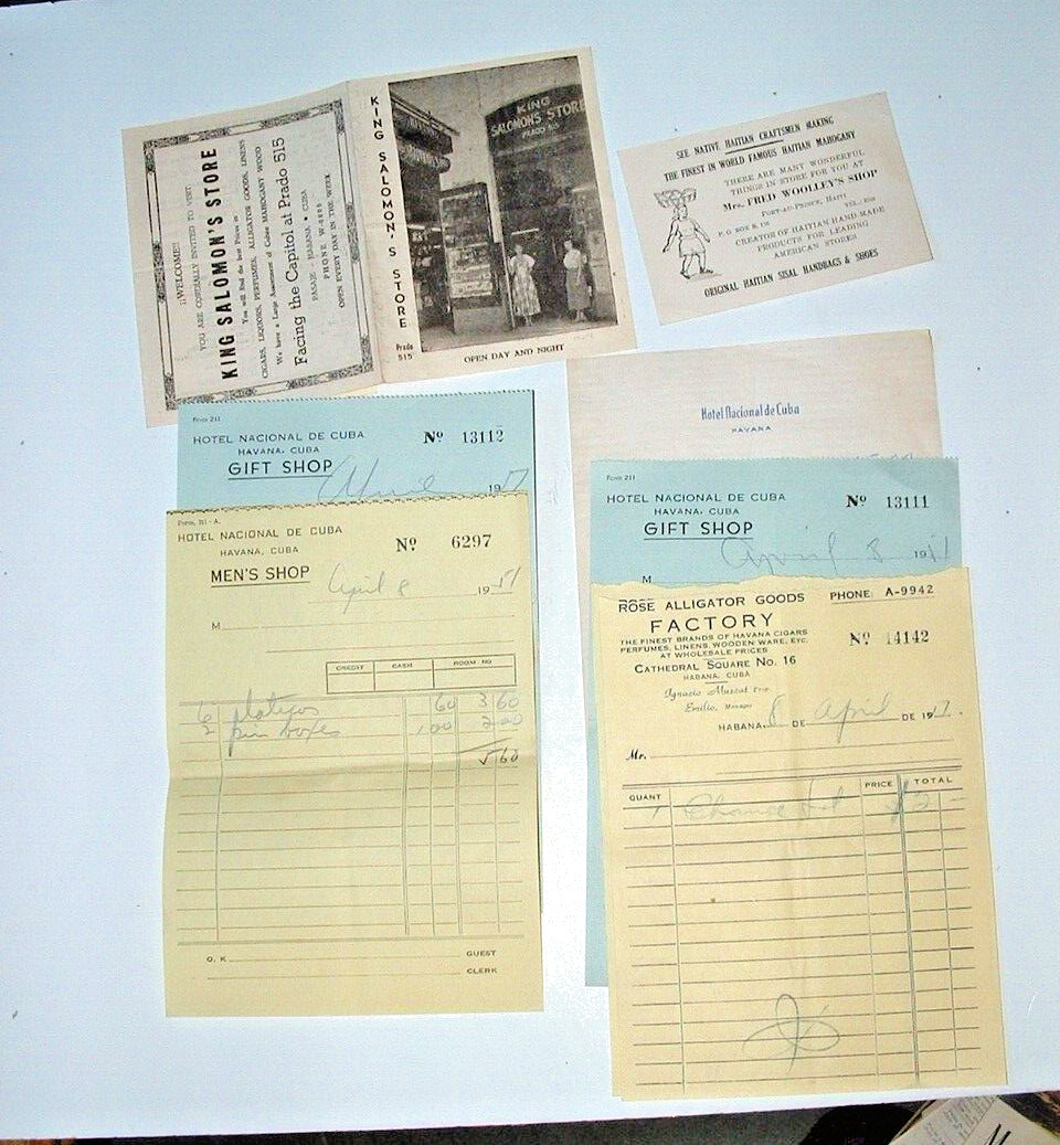 Cuba and Haiti, 1951 ephemera-King Saloman\'s Store,etc.