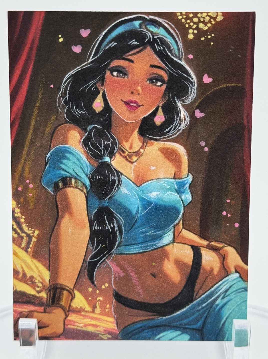 GGC Studio Aladin Jasmine Artist Hand Drawn Auto Sketch Card 1/1Aceo original 