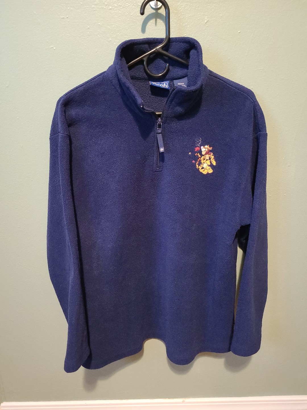 Vintage Disney Winnie-the-Pooh Tigger Embroidered Fall Leaves Fleece Pullover
