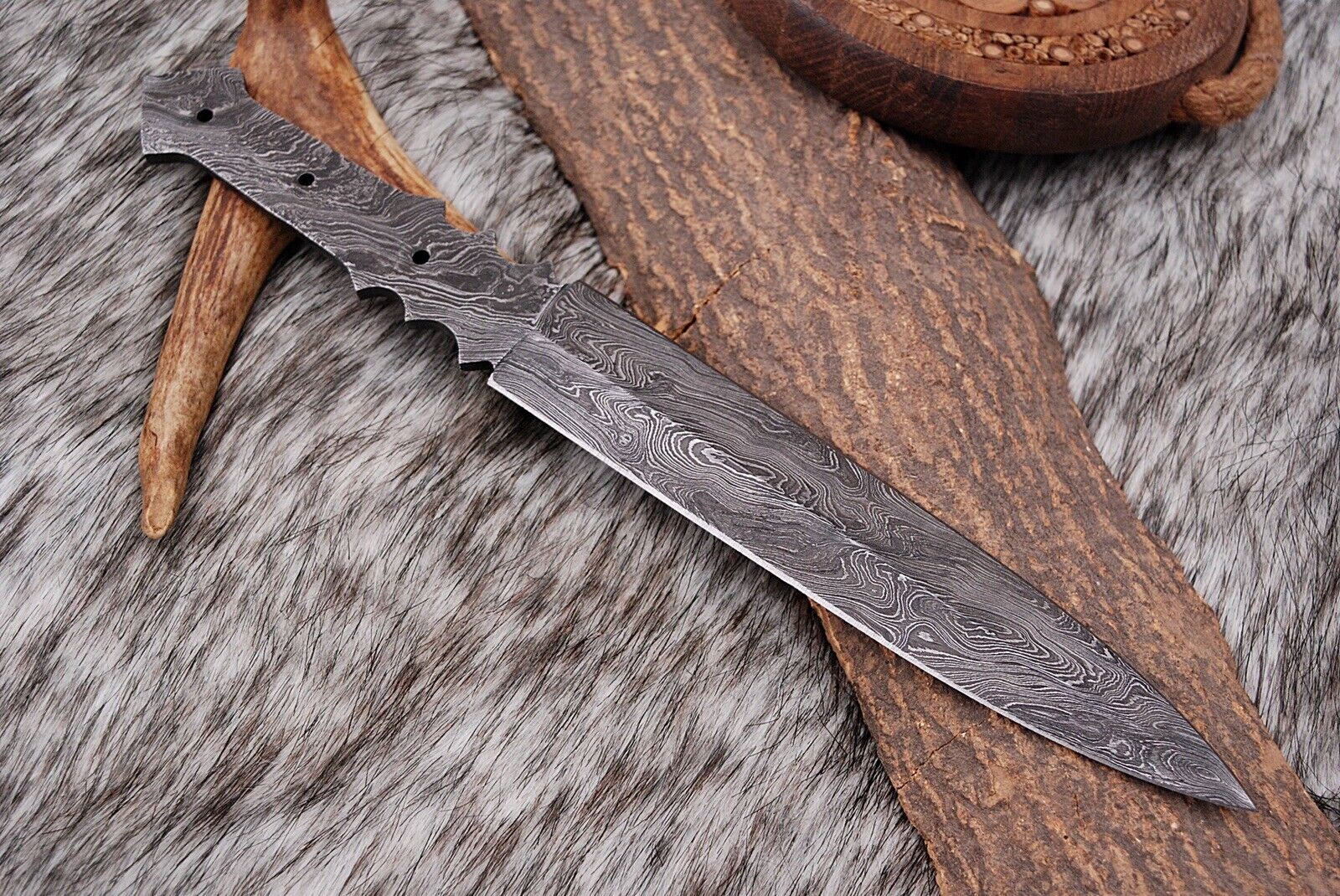 Custom Handmade Hand Forged Damascus Dagger Hunting Knife Blank Blade Full Tang