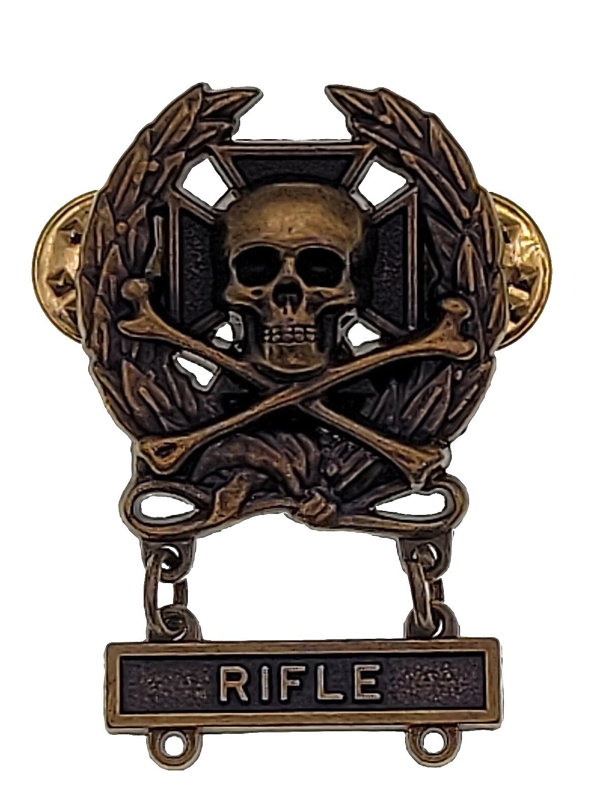 Expert Skull Sniper Badge Rifle Bar Pin US Army Marksman Rare Insignia Antique