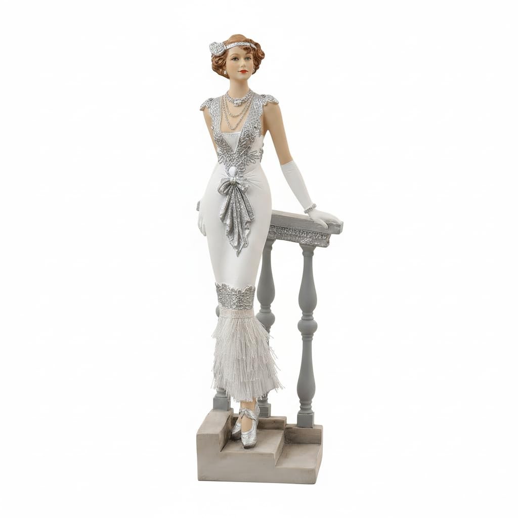 Comfy Hour 13 Inch Victorian Lady Figurine, Art Deco Woman Statue, 1 Piece