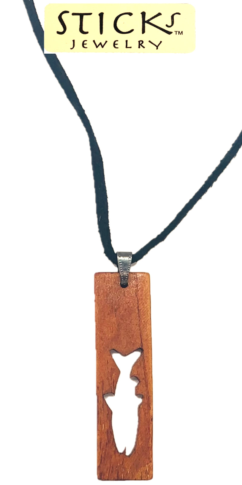 Sticks Jewelry Bone & Leather Columbian Native Amerindian Necklace Brown Trout
