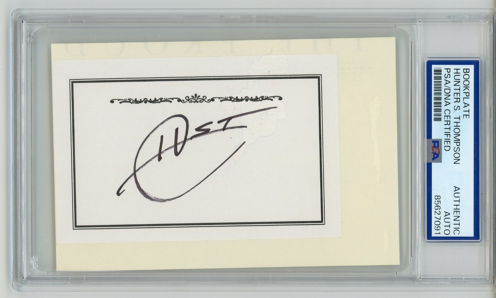 Hunter S. Thompson ~ Signed Autographed Bookplate Signature ~ PSA DNA Encased