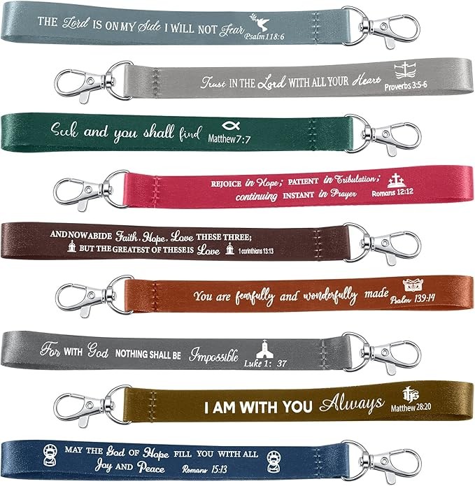 45 Pieces Christian Keychains Bulk Inspirational Bible Verse Key Chains Polye...