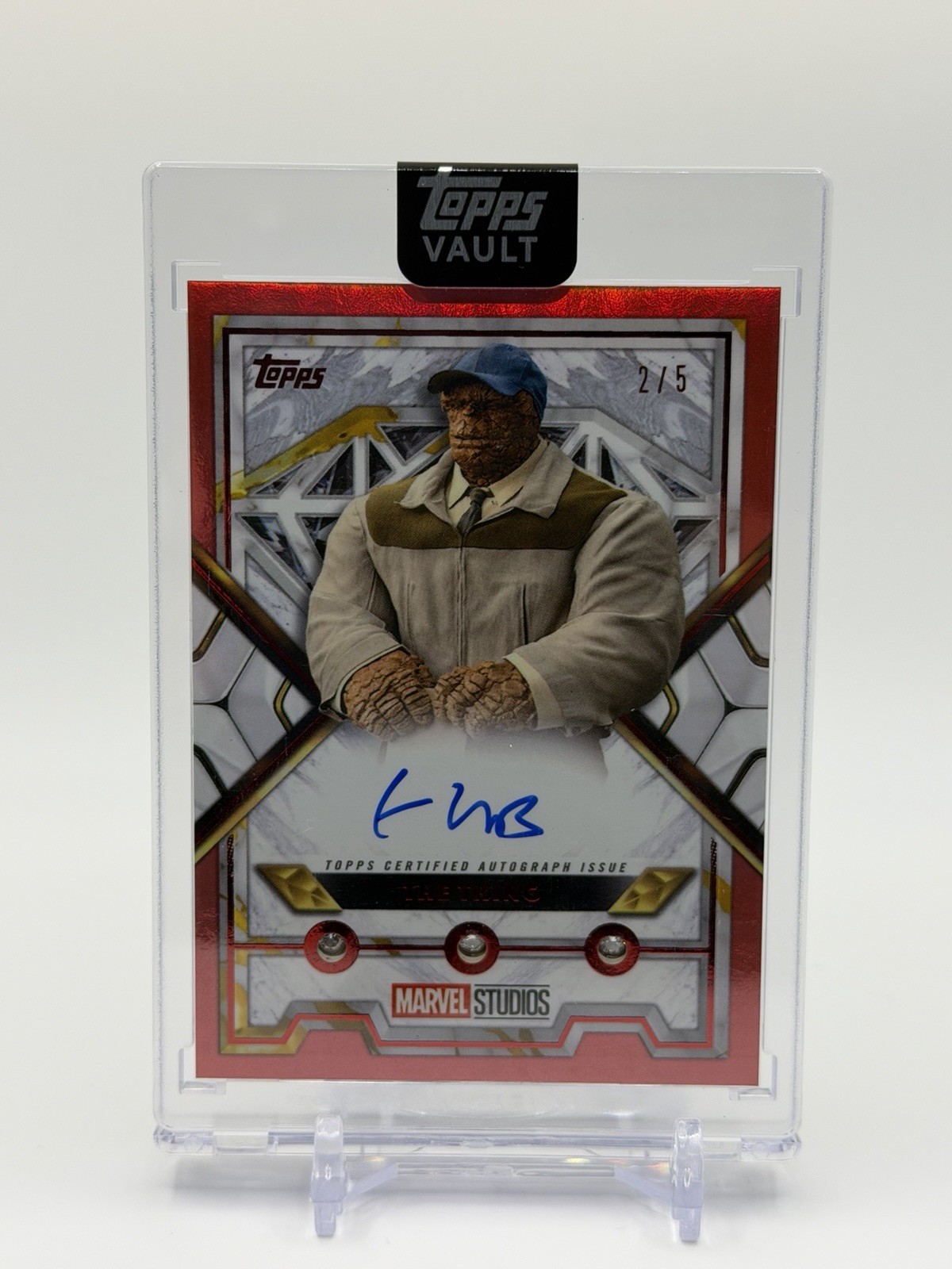 2026 Topps Marvel Vault THE THING Triple Diamonds Red auto 2/5