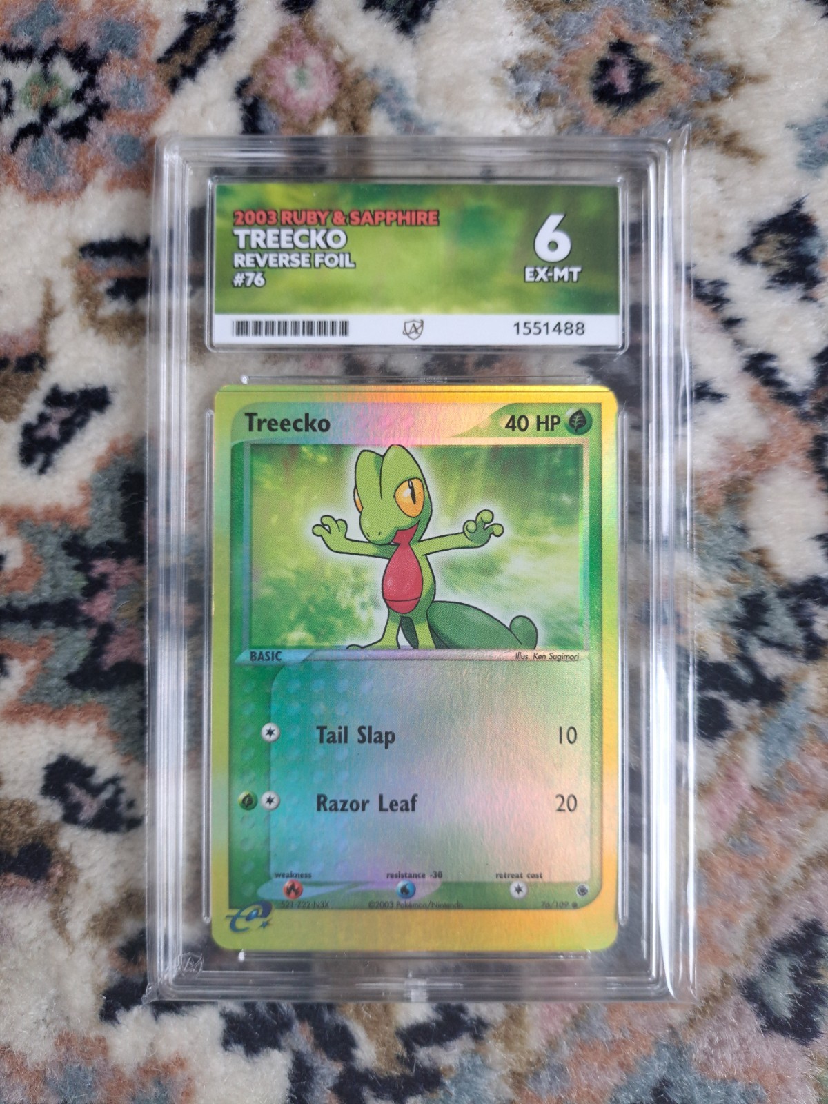 Pokemon Treecko 76/109 Reverse Holo EX Ruby & Sapphire - ACE 6 - VINTAGE LOW POP