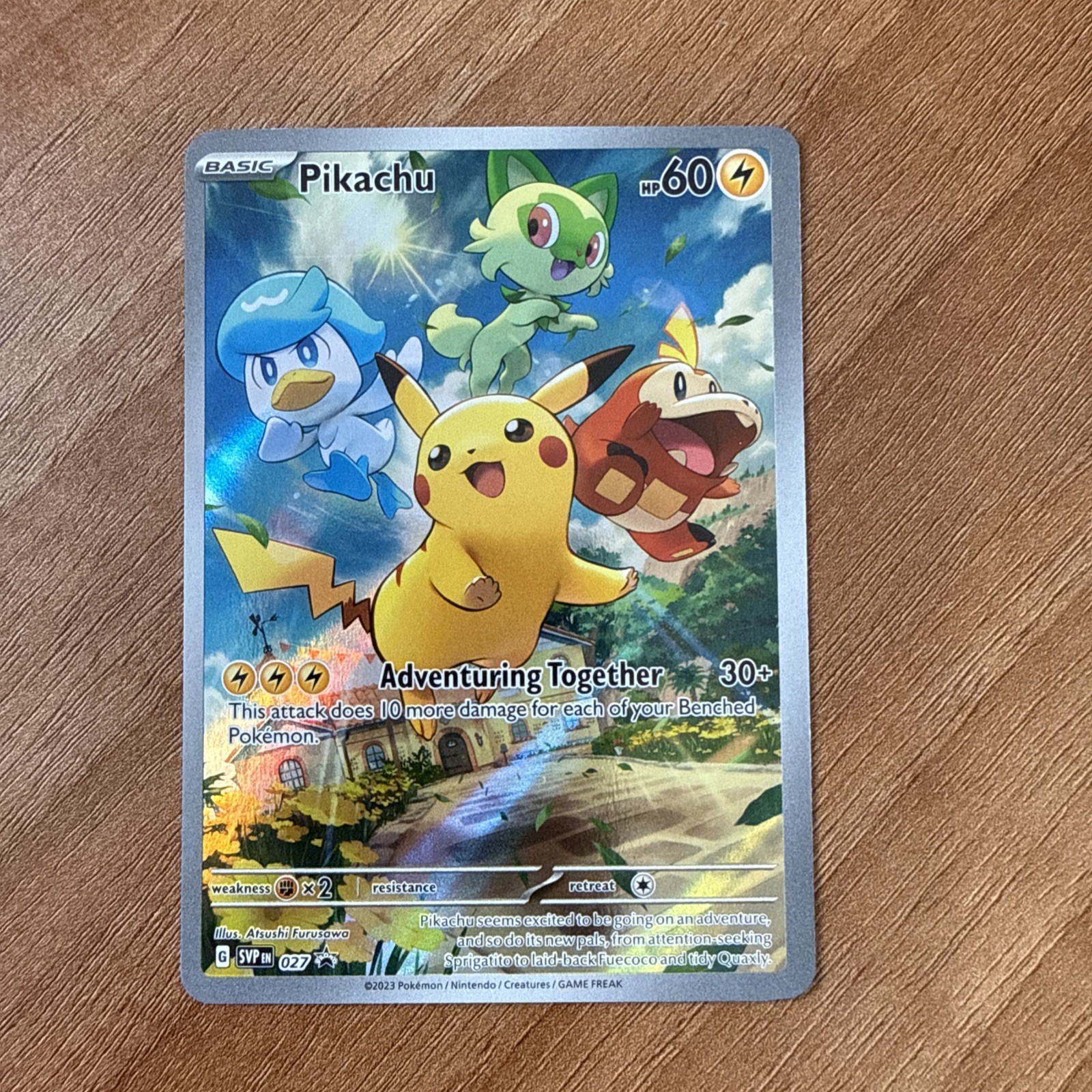 Pokémon Pikachu 027 Adventuring Together Promo Holo Full Art Sv Scarlet Violet