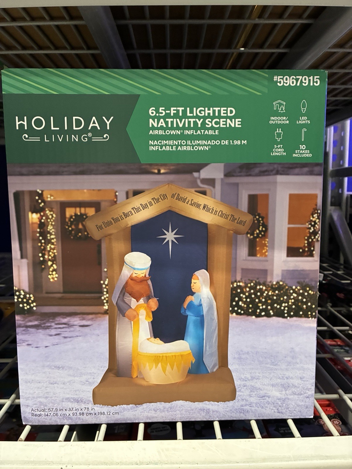 Holiday Living 6.5ft LED Lighted Airblown Nativity Inflatable Indoor/Outdoor