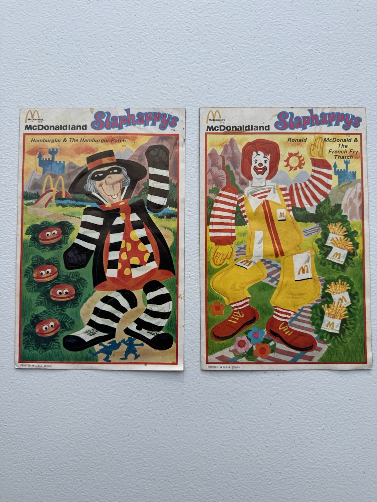 Vintage 1973 McDonaldland Slaphappys Ronald Hamburglar Lot of 2 McDonald’s