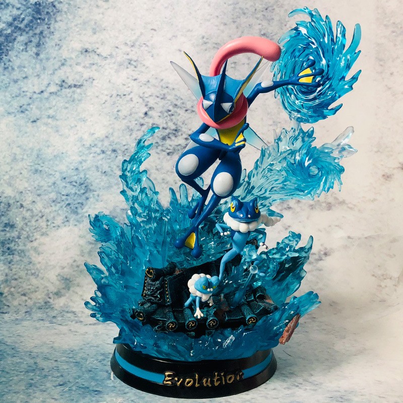Froakie to Greninja Evolution Set PVC Light-up Figure Model Statue 32cm Ornament