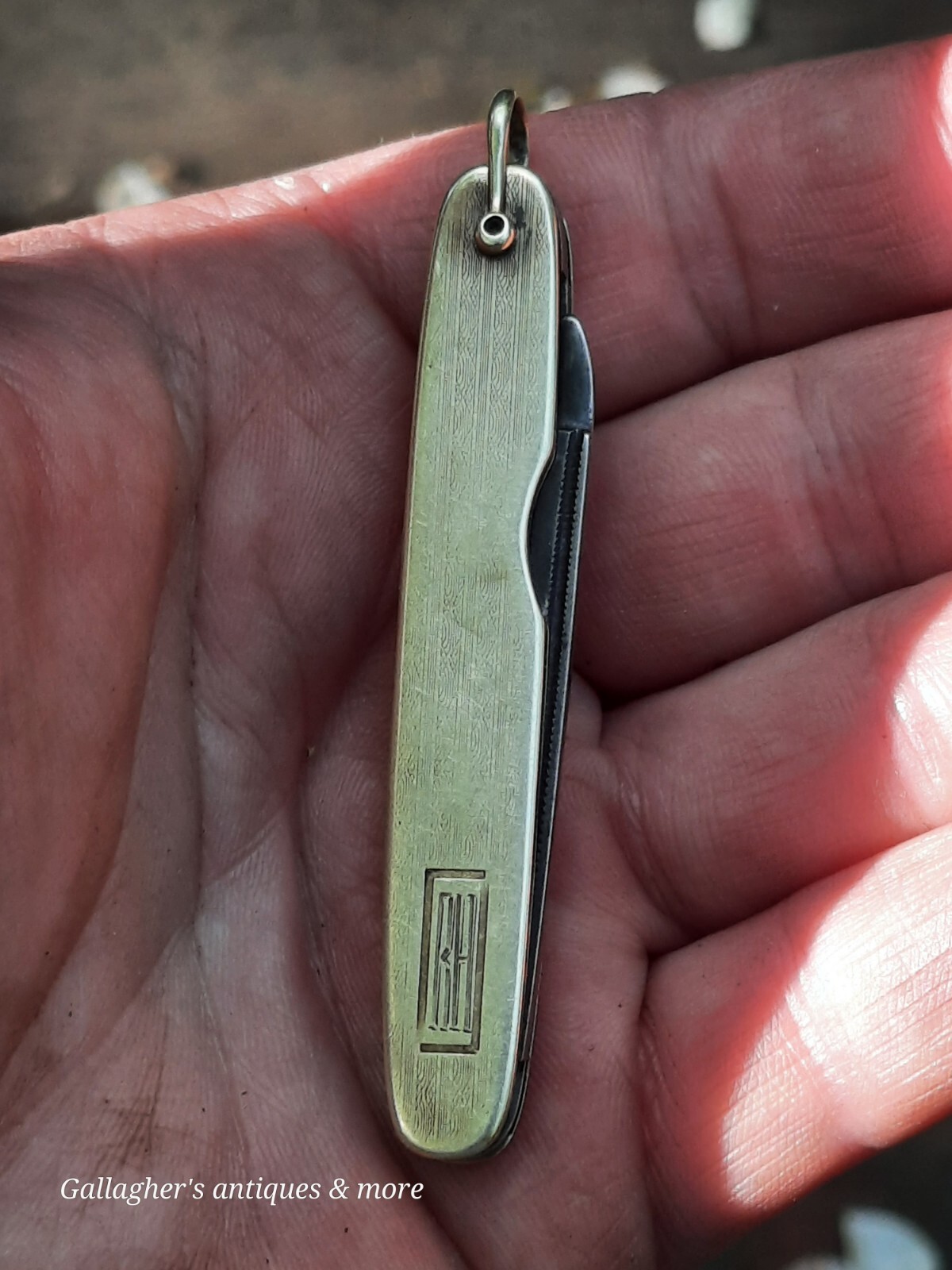 Vintage IXL George Wostenholm Sheffield Pocket Knife 14k Gold Initials RH