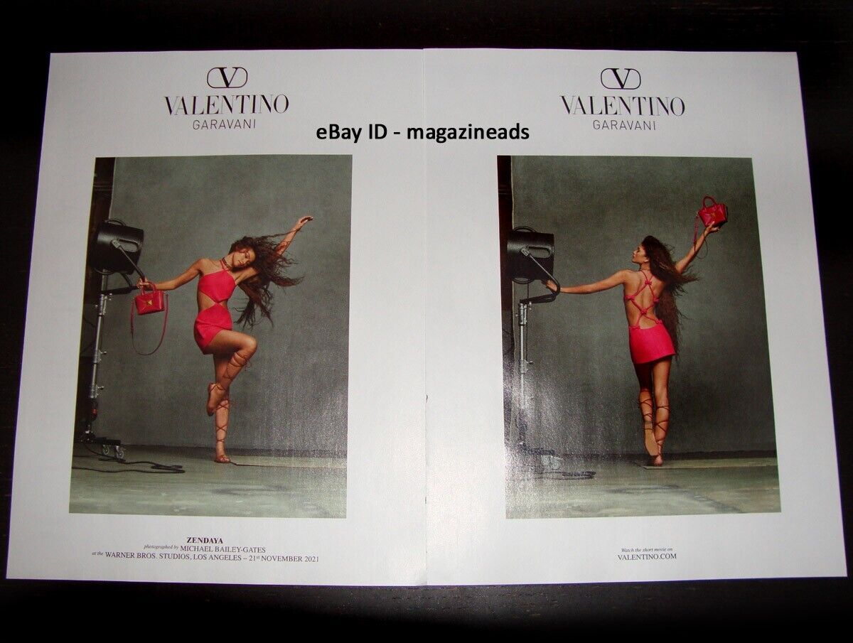 VALENTINO 2-Page PRINT AD Spring 2022 ZENDAYA Michael Bailey Gates PRETTY GIRL