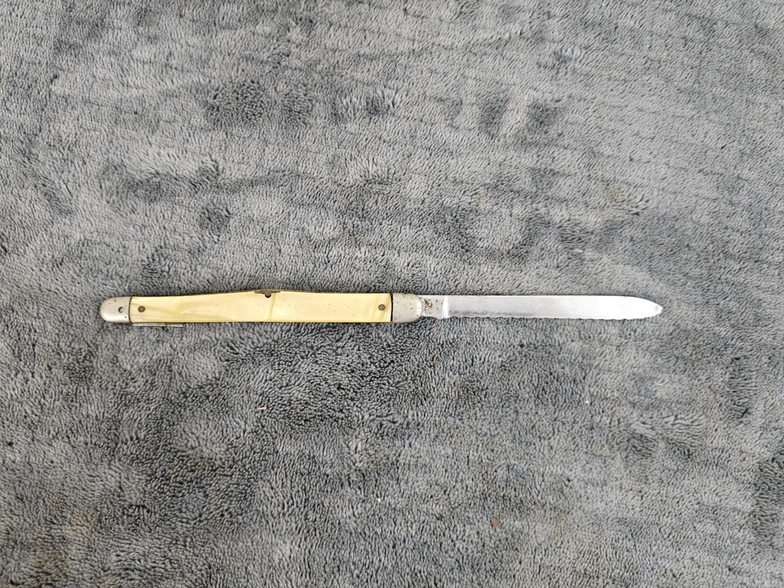 Vintage Schrade Walden Ny Usa Folding Serrated Knife