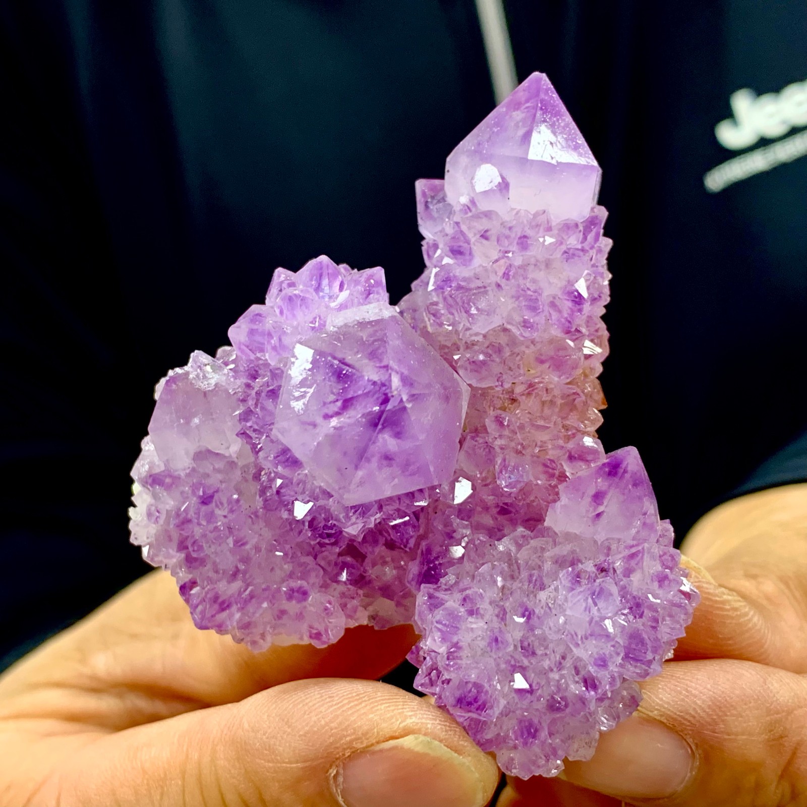 64GNatural amethyst crystal spirit quartz Cactus specimen Healing/Brazil