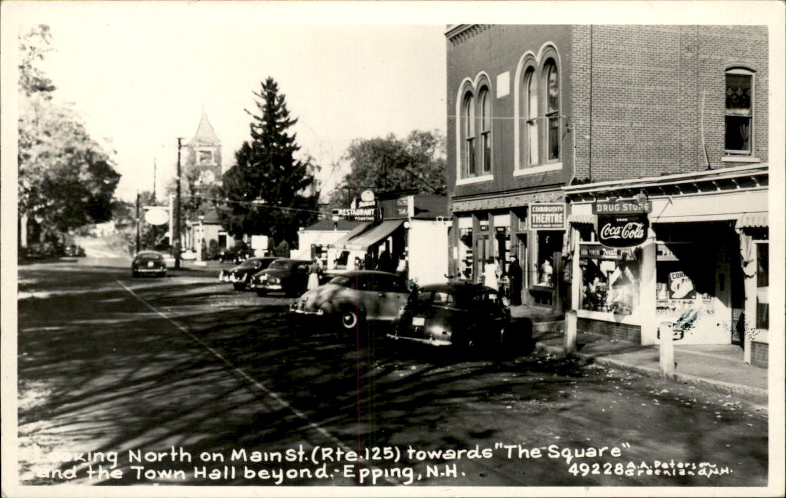 Epping NH Main St. Coca Cola Drug Store c1940s-50s Real Photo Postcard bhn
