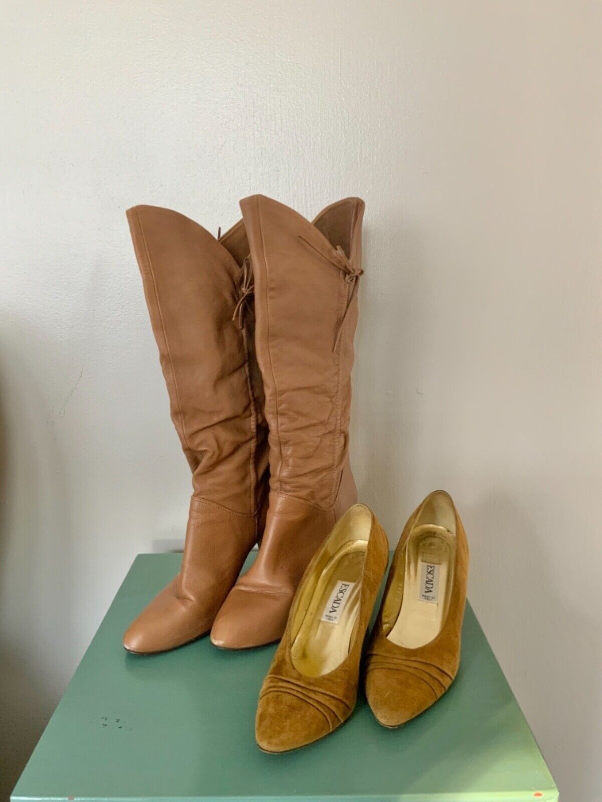 Vintage Women\'s Boots Shoes Lot Leather Heels Escada