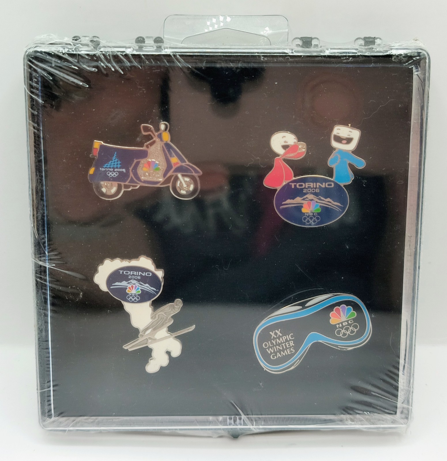 Vtg 2006 NBC Torino Italy XX Olympic Winter Games Media Pin Set of 4 Pins Sealed