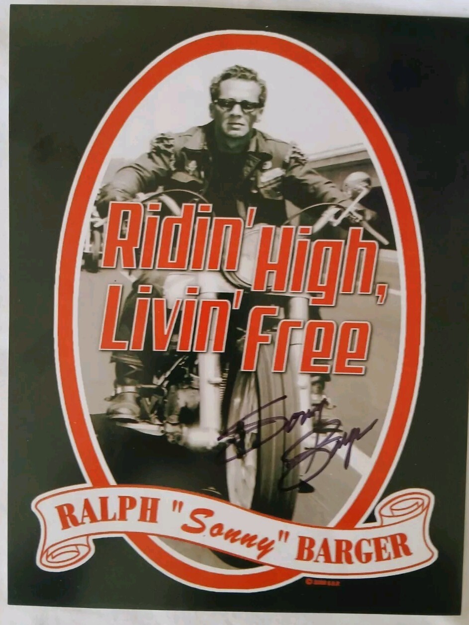 Sonny Barger Hells Angels  Hand Signed  Promo Flyer From Ridin' High Livin' Free