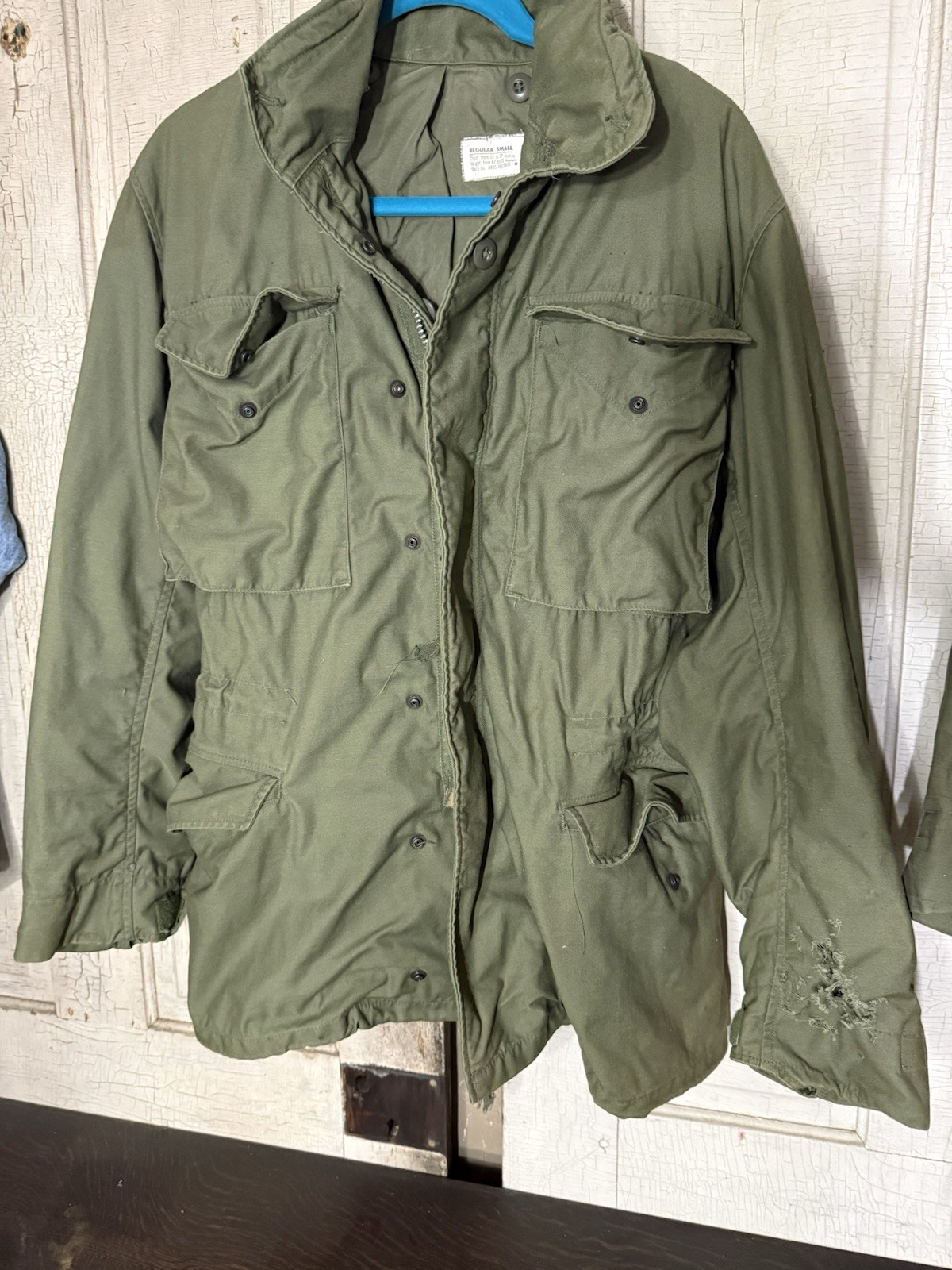Vtg 1965 1st Pattern M-65 Field Jacket US Army Vietnam OG-107 Small Reg Aluminum