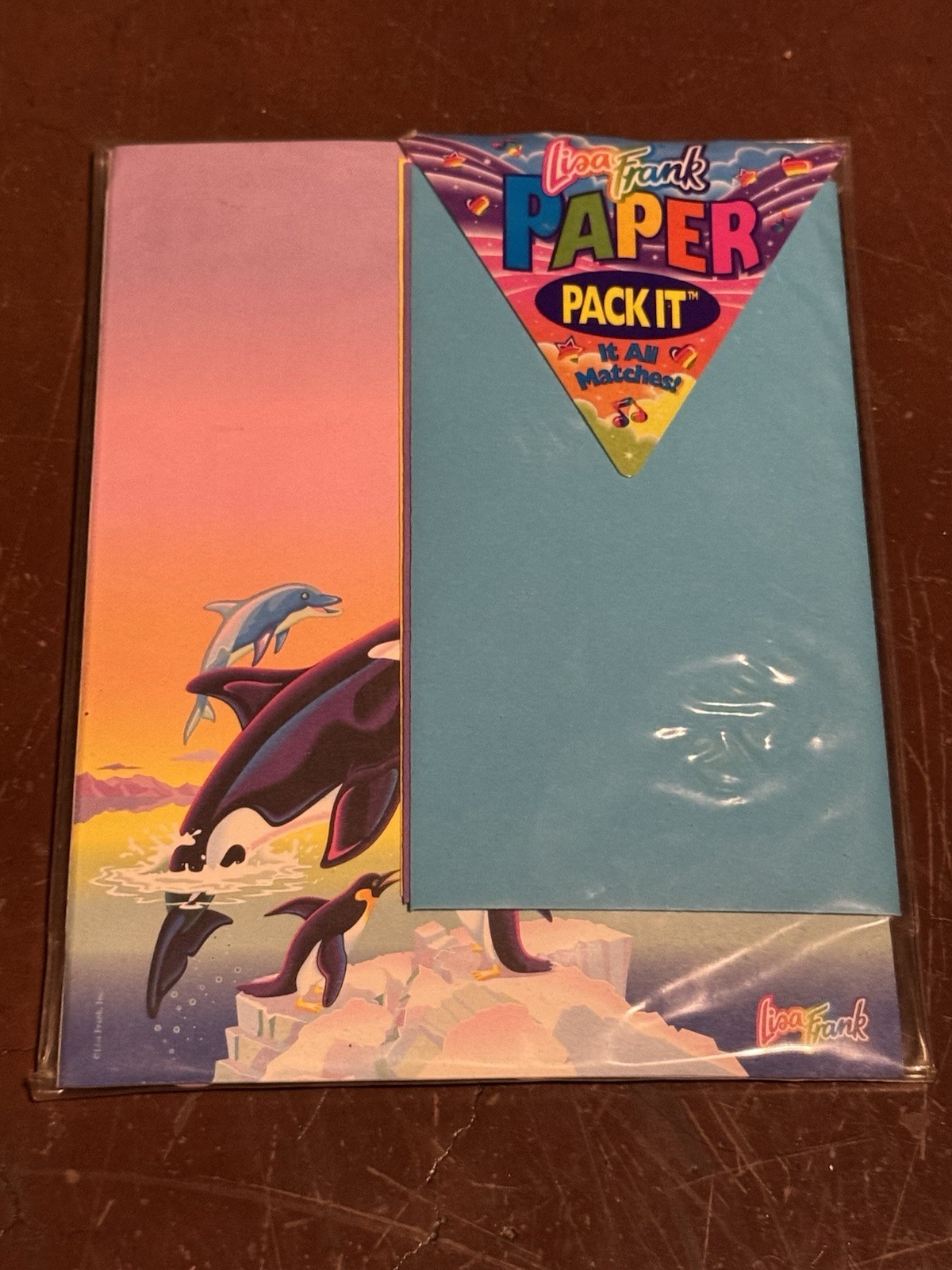 Rare 1990s Vintage LISA FRANK Max Splash Paper Pack It Stationery Set