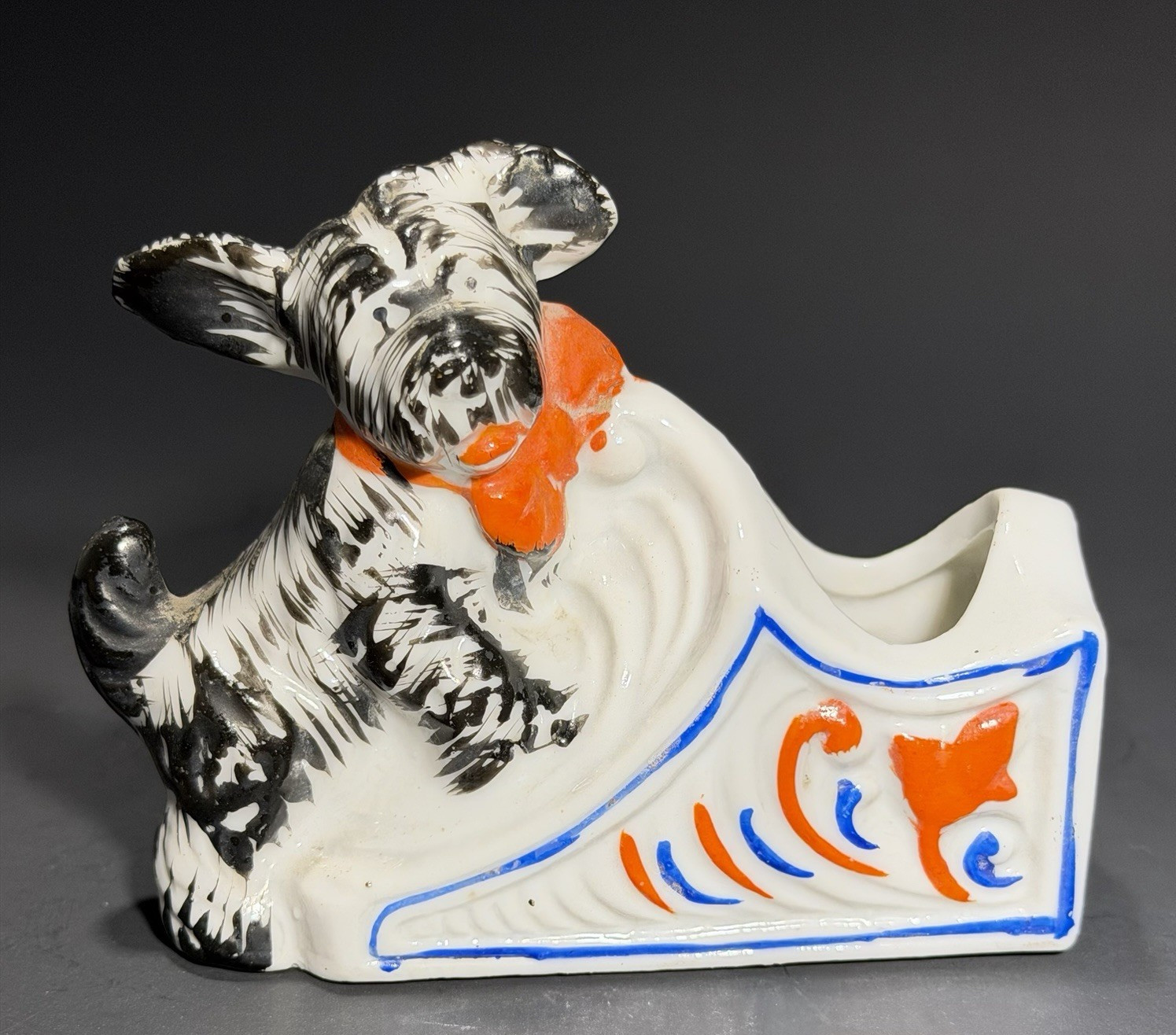 Vintage Japan Scottie Dog Planter Ceramic Mid Century Kitsch Figurine Small 4\