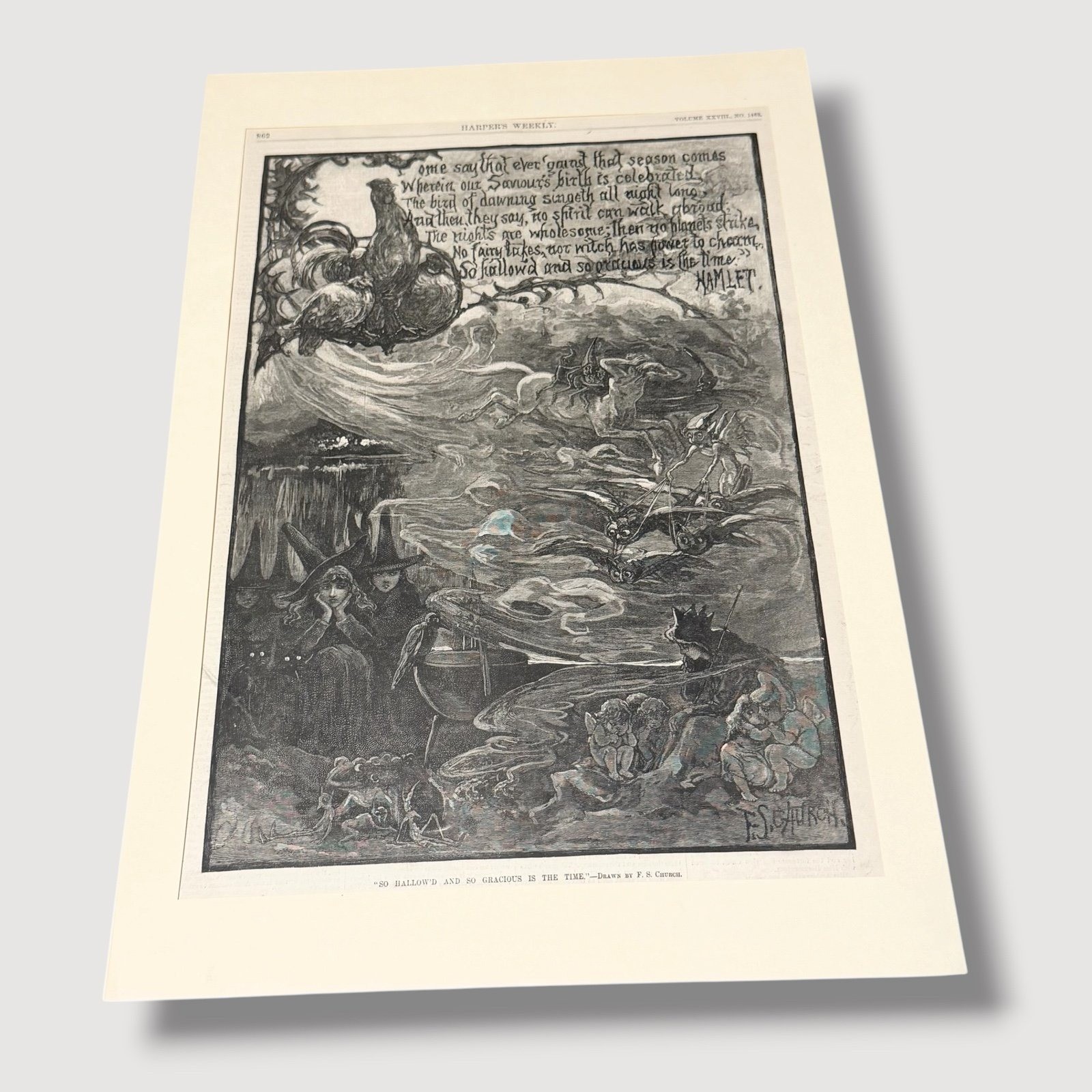 Harpers Weekly Hamlet So and So Gracious is the Time Dec 27 1884 AA
