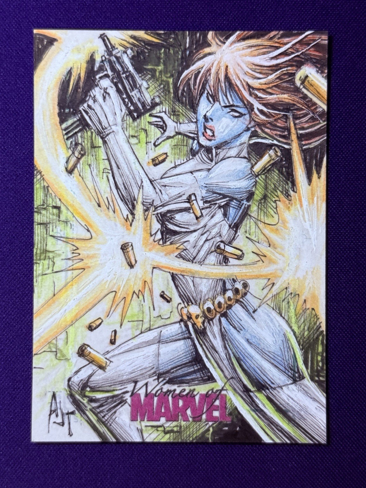 2013 Mystique Women of Marvel SketchaFEX Rare Sketch Card by Anthony Tan AJT 1/1
