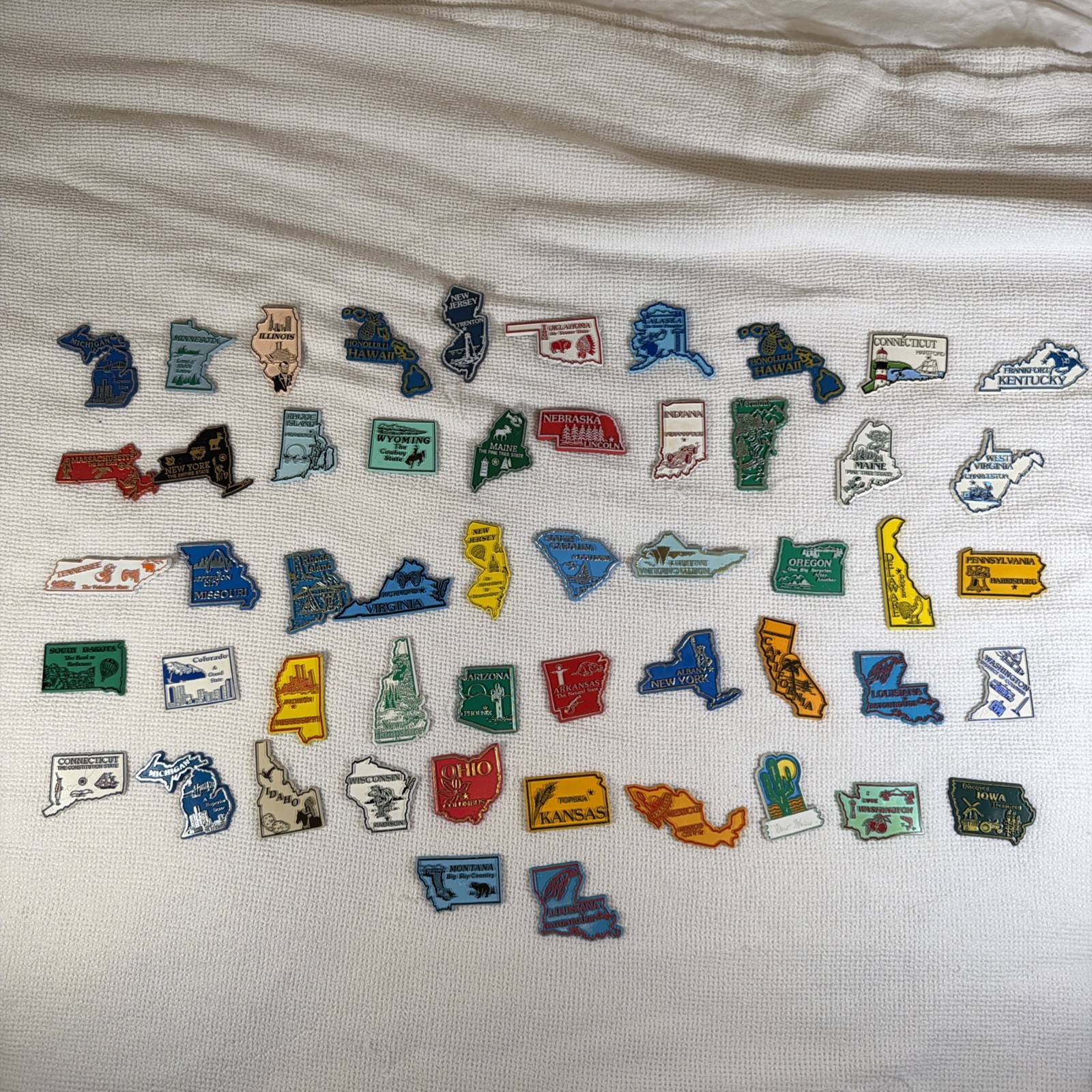 Lot Of 52 Vintage Magnets States Duplicates MCL Fridge